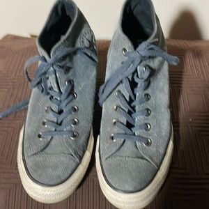 Converse sz 8 suede gray platform sneakers